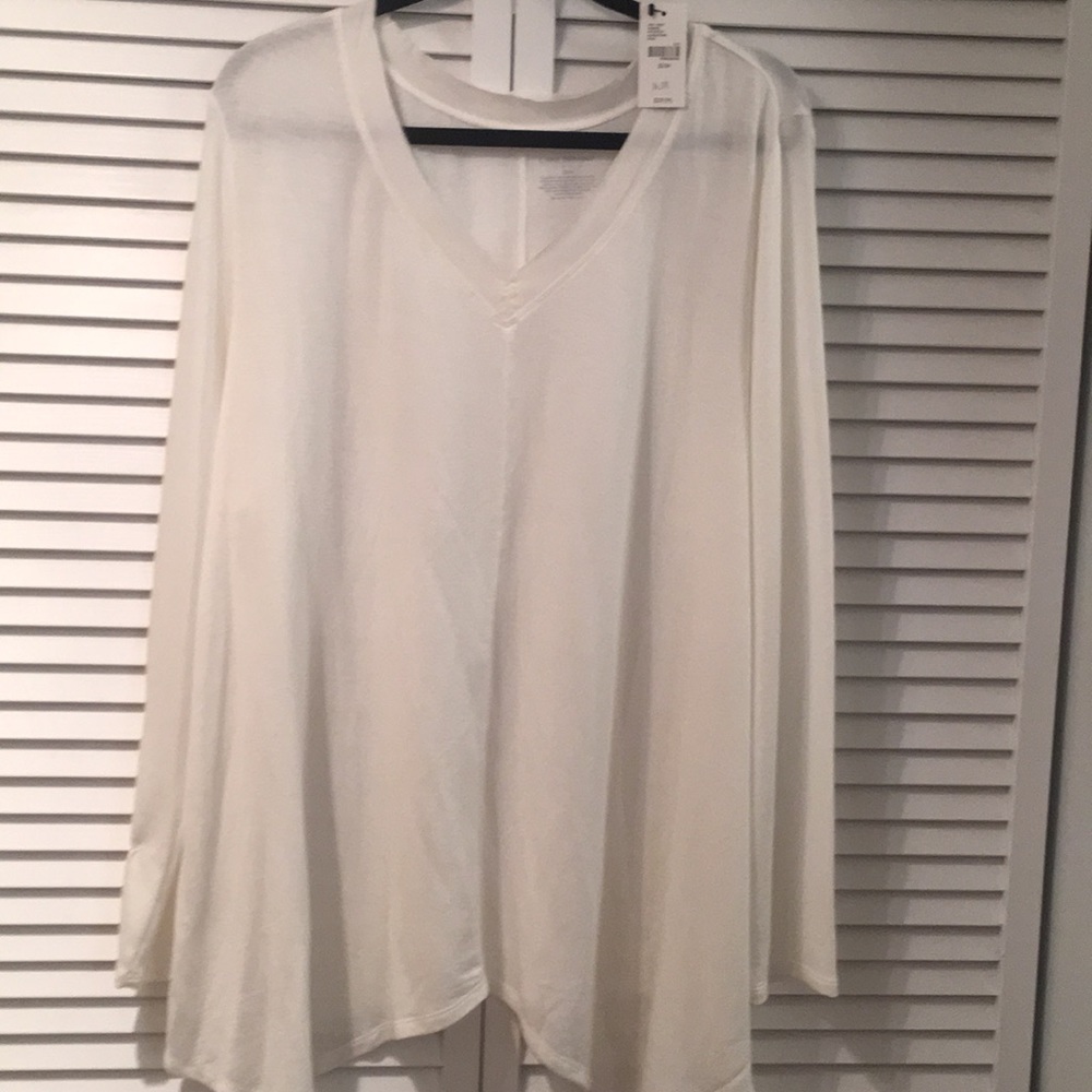 NWT Lane Bryant Cream Long Sleeve Top 22/24